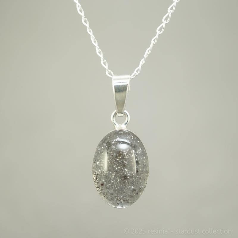 Amulett Ceres – Ovaler Meteoritschmuck mit Sternenstaub, 925 Silber – Bild 10