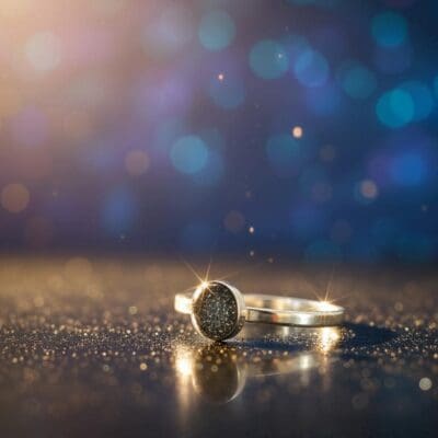 Ring Nemesis 6 – 925 Silber mit Meteoritenstaub, 6 mm