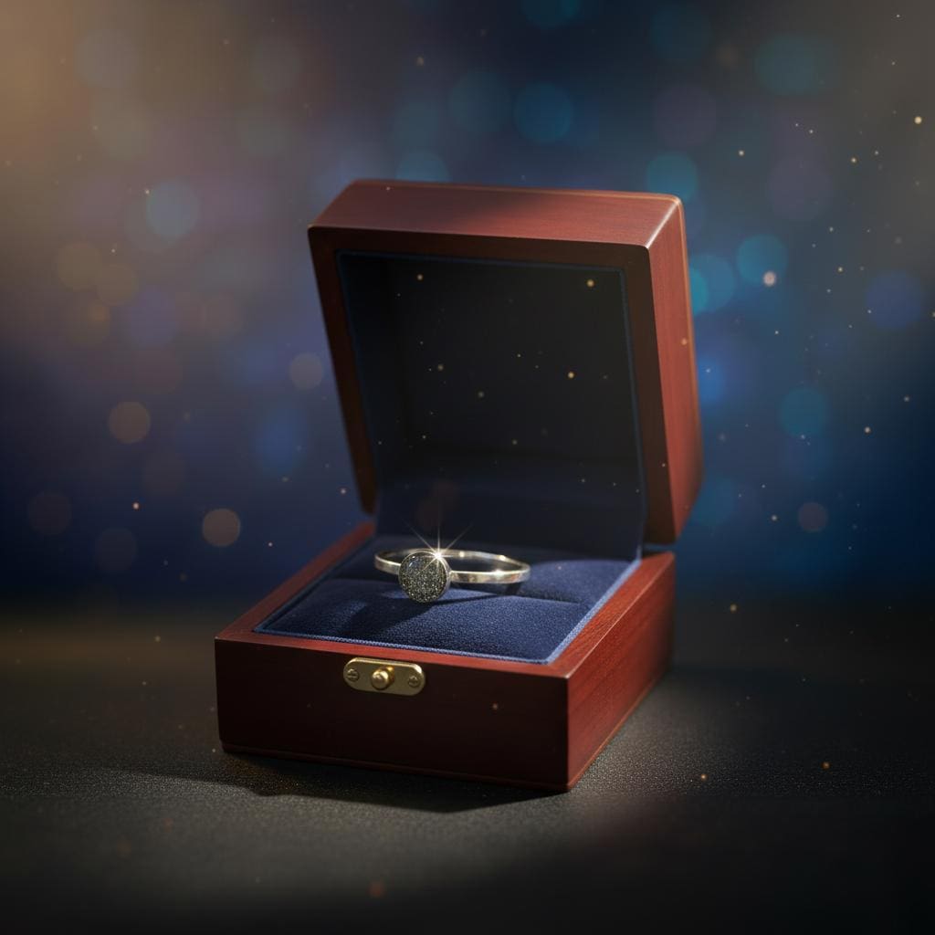 Ring Nemesis 6 – 925 Silber mit Meteoritenstaub, 6 mm – Bild 5