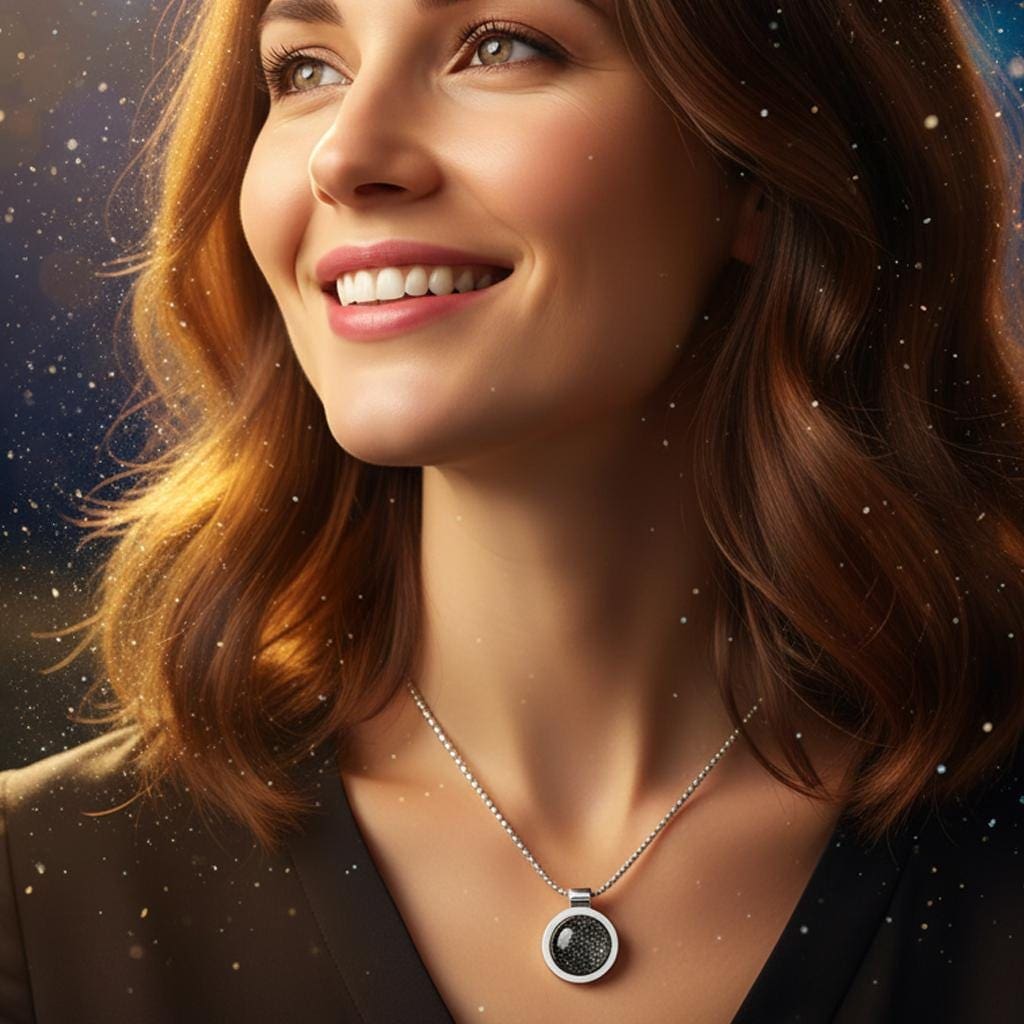 Amulett Saturn S – Meteoritschmuck mit Sternenstaub, 925 Silber – Bild 8