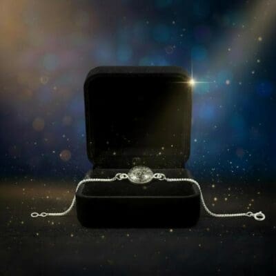 Armkettchen Vesta 1 – 17 cm, 925 Silber mit Meteoritenstaub